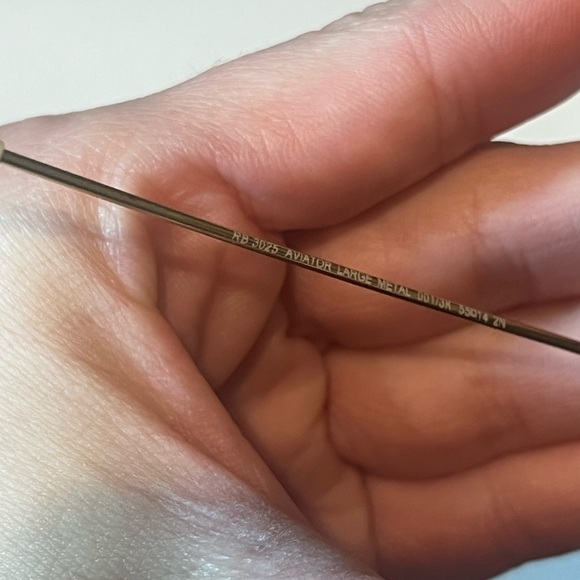 Ray-ban RB3025 55mm Large Metal Aviator Glasses Brown Gold White with Case - Picture 9 of 13